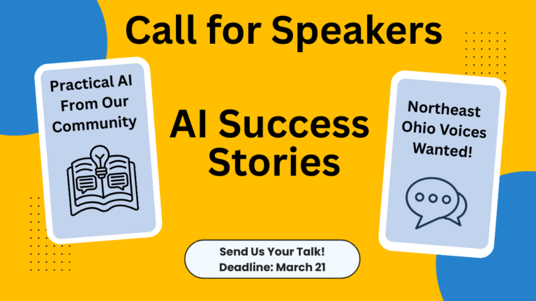 Call for Speakers, AI Success Stories on April 20, 2026