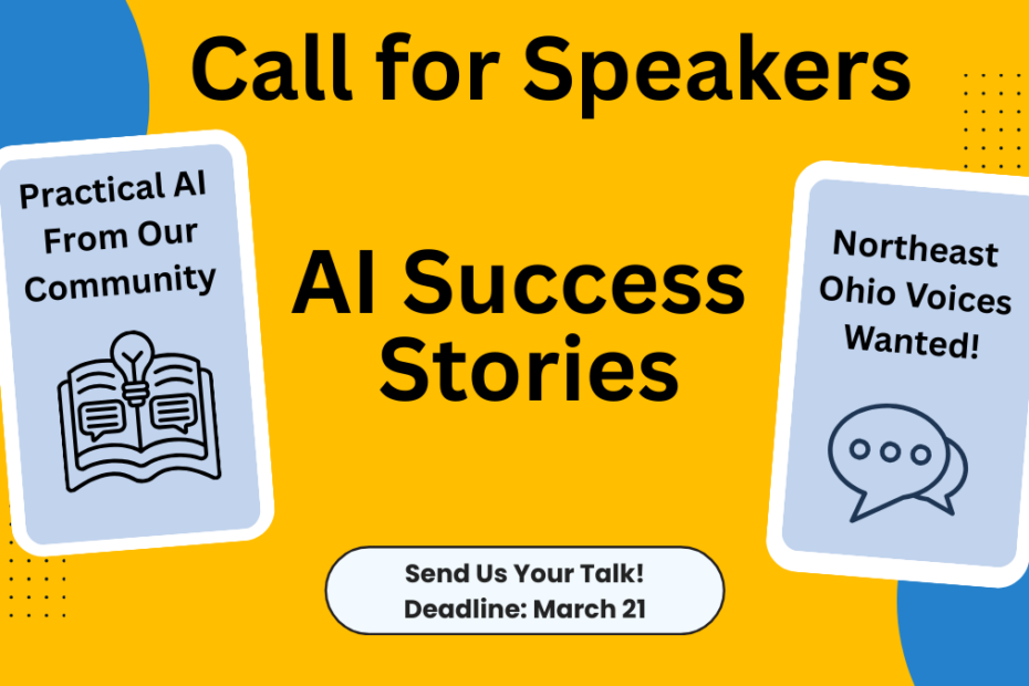 Call for Speakers, AI Success Stories on April 20, 2026